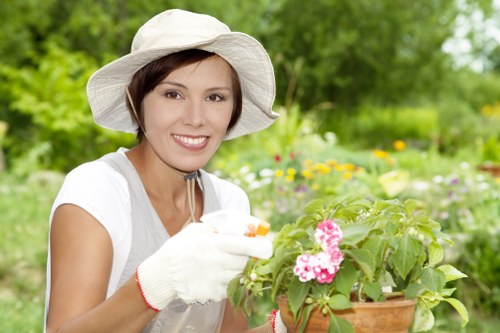Professional landscaper working on a commercial property in Plumstead